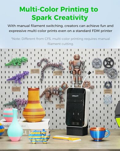 Creality Official Automated Filament Feeder, Auto Refill 3D Printer Filament Buffer, Automatic Feeding System, Reuse Leftovers, Multi-Color Printing, Compatible with Most FDM 3D Printers in Kuwait