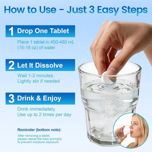 Hydrogen Water Tablets 16 PPM, Molecular Hydrogen H2 with Magnesium, Dissolvable Hydrogen Tablets for Water, Cellular Energy and Brain Support, Healthy Aging Support, 60 Count in Kuwait