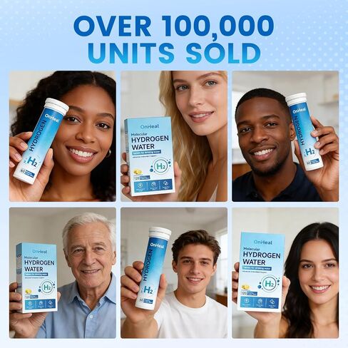Hydrogen Water Tablets 16 PPM, Molecular Hydrogen H2 with Magnesium, Dissolvable Hydrogen Tablets for Water, Cellular Energy and Brain Support, Healthy Aging Support, 60 Count in Kuwait