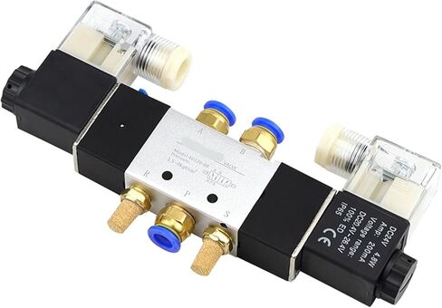 Solenoid Valve 220V Pneumatic 4V220-08 Air 5 Way 2 Position 1/4 Inch Coil Alloy Internal DC 12V Electric 24V AC 110V 1Pcs(4v220-08,AC 220V) in Saudi Arabia