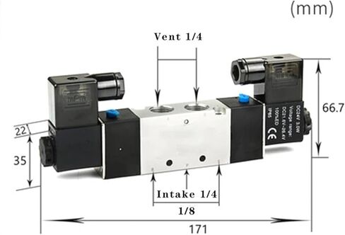 Solenoid Valve 220V Pneumatic 4V220-08 Air 5 Way 2 Position 1/4 Inch Coil Alloy Internal DC 12V Electric 24V AC 110V 1Pcs(4v220-08,AC 220V) in Saudi Arabia