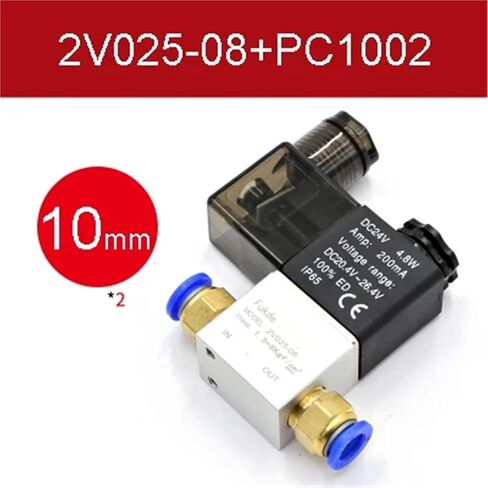 2V025-08 1/4 For Air Solenoid Valve Pneumatic Control Valves Normally Closed DC 220V 2 Way 2-Position 1Pcs(2v025-08w 2pcs 1002) in Saudi Arabia