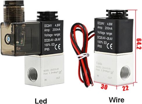 2V025-08 1/4 For Air Solenoid Valve Pneumatic Control Valves Normally Closed DC 220V 2 Way 2-Position 1Pcs(2v025-08w 2pcs 1002) in Saudi Arabia