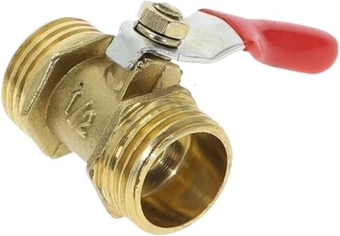 1Pcs Brass Ball Valve Male Thread Connector, Copper Pipe Fitting Joint Adapter for Plumbing, Various Sizes, 1/8 1/4 3/8 1/2(3/8") in Kuwait