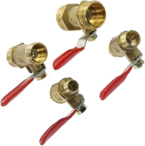 1Pcs Brass Ball Valve Male Thread Connector, Copper Pipe Fitting Joint Adapter for Plumbing, Various Sizes, 1/8 1/4 3/8 1/2(3/8") in Kuwait