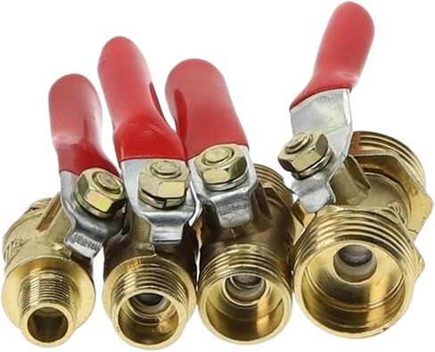 1Pcs Brass Ball Valve Male Thread Connector, Copper Pipe Fitting Joint Adapter for Plumbing, Various Sizes, 1/8 1/4 3/8 1/2(3/8") in Kuwait