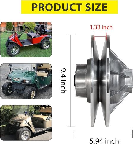 Secondary Rear Driven Clutch for EZGO Gas Golf Cart 4-Cycle 1991-2009 & 2-Cycle 1989-1994, 36 Degree High Torque Clutch Replace OEM# 26301-G01, 26301-G02; 25244G1; 25632G01/G02/G03 in Kuwait