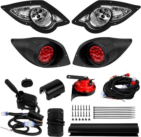 مجموعة إضاءة عربة الجولف لـ YAMAHA G29 Drive 2007-2025، 12 فولت مجموعة المصابيح الأمامية لعربة الجولف لـ YAMAHA Led تتضمن إشارات الانعطاف ومفتاح الإضاءة الخطرة، والقرن الخلفي، والمصابيح الأمامية، ووسادة الفرامل in Kuwait