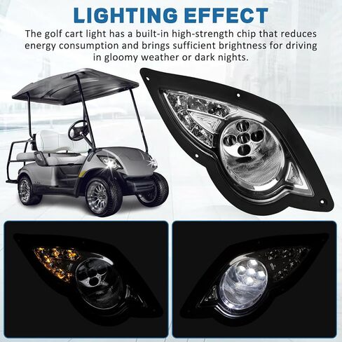 مجموعة إضاءة عربة الجولف لـ YAMAHA G29 Drive 2007-2025، 12 فولت مجموعة المصابيح الأمامية لعربة الجولف لـ YAMAHA Led تتضمن إشارات الانعطاف ومفتاح الإضاءة الخطرة، والقرن الخلفي، والمصابيح الأمامية، ووسادة الفرامل in Kuwait