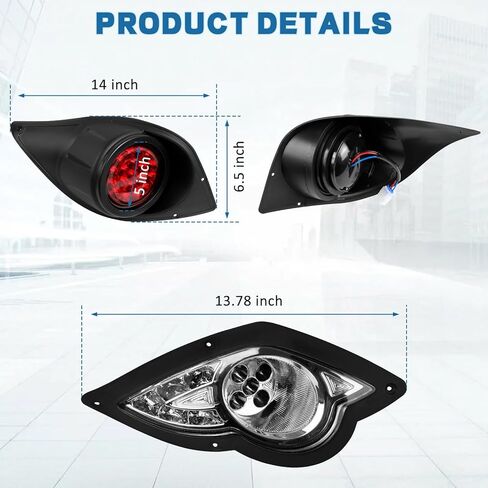 مجموعة إضاءة عربة الجولف لـ YAMAHA G29 Drive 2007-2025، 12 فولت مجموعة المصابيح الأمامية لعربة الجولف لـ YAMAHA Led تتضمن إشارات الانعطاف ومفتاح الإضاءة الخطرة، والقرن الخلفي، والمصابيح الأمامية، ووسادة الفرامل in Kuwait