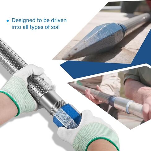 1-1/4 in Drive Well Point, 36 in Pipe Length, Heavy Duty Shallow Well Point，60 Ga, Galvanized Inner Pipe, Stainless Steel Jacket Over Gauge，#1722-1 in Kuwait
