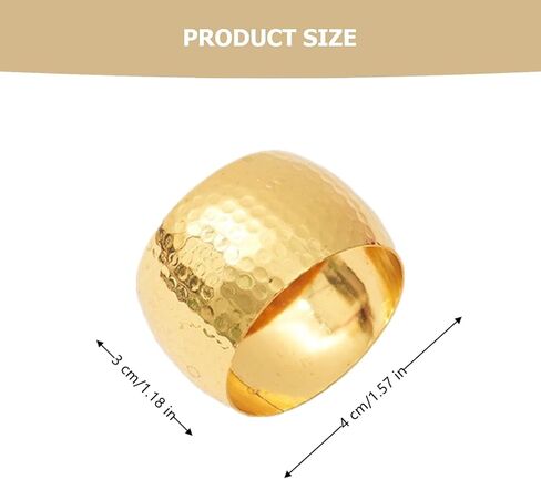 6 PCS Gold Napkin Rings Exquisite Metal Napkin Rings Gold Napkin Holder Thanksgiving Round Napkin Rings Holders for Dinner Table Decor,Party,Wedding,Valentines Day in Kuwait