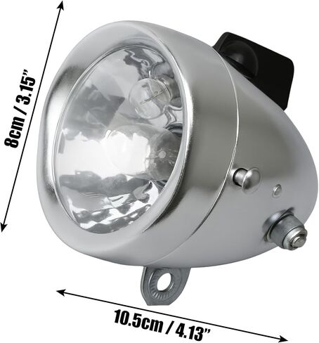 Dynamo Bike Light Kit Vintage Motorized Bicycle Friction 12V 6W Generator Headlight & Tail Light Lamp Retro Style Universal Set, Includes Lights & Parts in Kuwait
