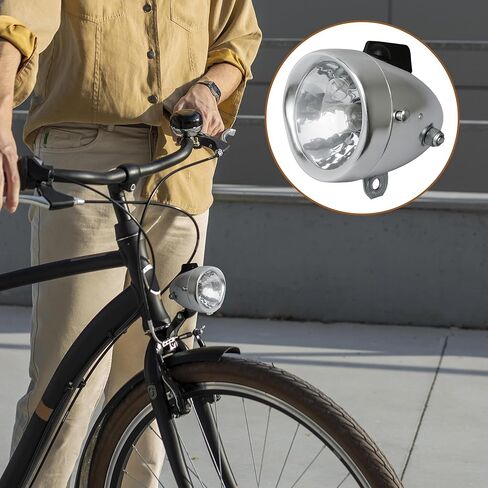 Dynamo Bike Light Kit Vintage Motorized Bicycle Friction 12V 6W Generator Headlight & Tail Light Lamp Retro Style Universal Set, Includes Lights & Parts in Kuwait