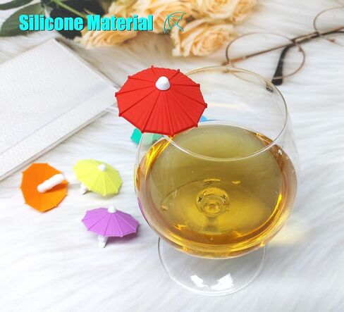 24 Pcs Silicone Wine Glass Charms, Reusable Drink Markers for Glass or Cups, Wine Charms for Stem Glasses, Drink Identifiers Tags for Cups for Party/Wedding/Birthday/Bar in Kuwait
