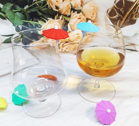 24 Pcs Silicone Wine Glass Charms, Reusable Drink Markers for Glass or Cups, Wine Charms for Stem Glasses, Drink Identifiers Tags for Cups for Party/Wedding/Birthday/Bar in Kuwait