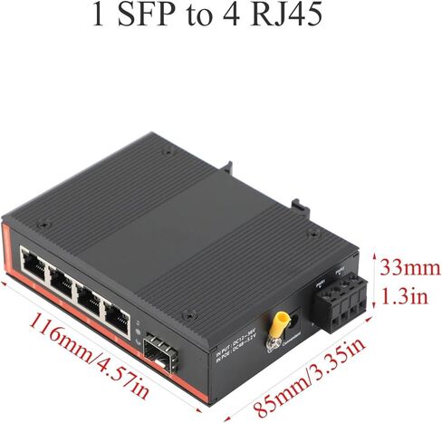 جيجابت SFP محول الوسائط الصناعية 1 SFP إلى 1/2/4/8 RJ45 10/100/1000M محول الألياف البصرية (1 SFP إلى 4RJ45) in Kuwait
