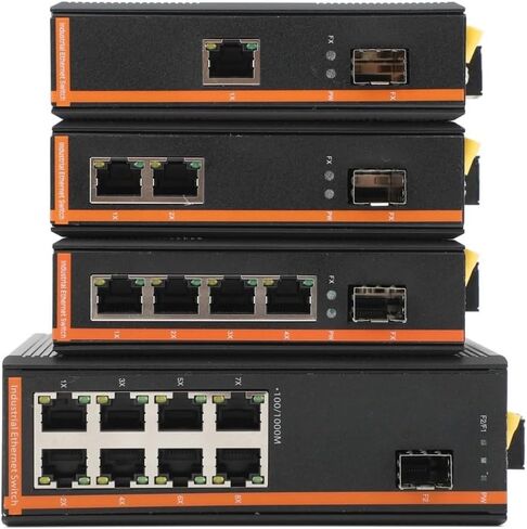 جيجابت SFP محول الوسائط الصناعية 1 SFP إلى 1/2/4/8 RJ45 10/100/1000M محول الألياف البصرية (1 SFP إلى 4RJ45) in Kuwait