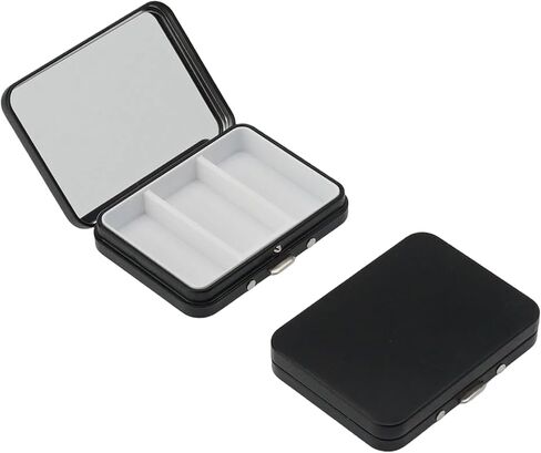 2Pcs Small Pill Case with Mirror 3 Compartment Metal Pill Box for Purse and Pocket,Portable for Daily Vitamins and Medication(Silver) in Kuwait