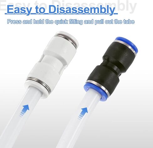 خرطوم أنابيب PTFE بطول 3.28 قدم من uxcell، خرطوم طابعة ثلاثي الأبعاد عازل 1/4 بوصة معرف × 3/8 بوصة OD فائق النعومة مع تركيبات هوائية لأنابيب نقل الطابعة ثلاثية الأبعاد، أبيض in Kuwait