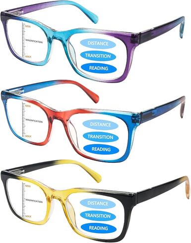 Progressive Multifocus Reading Glasses for Women Men Blue Light Blocking Glasses with Spring Hinge in Saudi Arabia