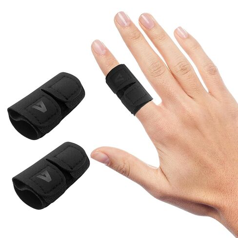 Finger Splint (No Metal Support), 2PCS Upgraded Neoprene Finger Straps/Wraps for Arthritis, Tendonitis & Pain Relief | Adjustable Compression Tape for Sports Injury Relief (Single-Finger, Medium) in Kuwait