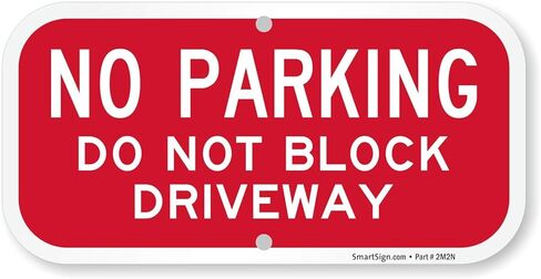 SmartSign "No Parking - Do Not Block Driveway" Sign | 6" x 12" Aluminum in Kuwait