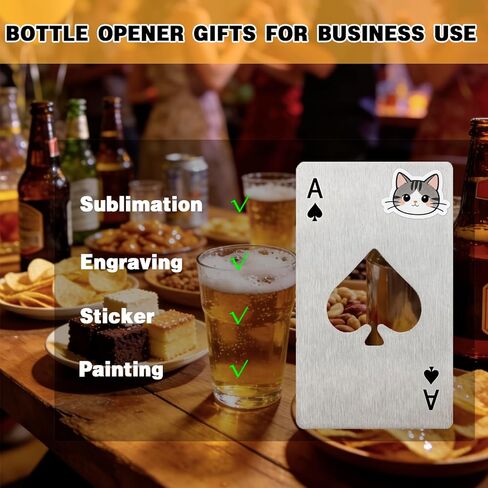 Card Bottle Openers, 60 Pack Ace of Spades Stainless Steel Beer Openers, Credit Card Size Portable Metal Bottle Openers for Events, Party Favors (Silver/Black) in Kuwait