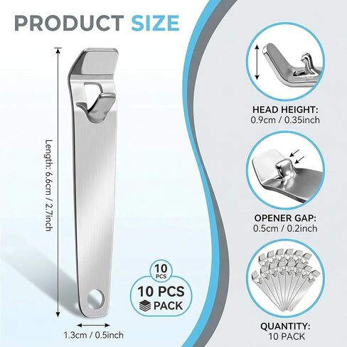 10 Pcs Vial Opener,Vial Decapper,Ampule Opener For Nurses,Vial Opener Tool Medical,Stainless Steel Mini Vial Opener,Pill Bottle Opener For Nurses Home Use Beer Soda Beverage Can Openers in Kuwait