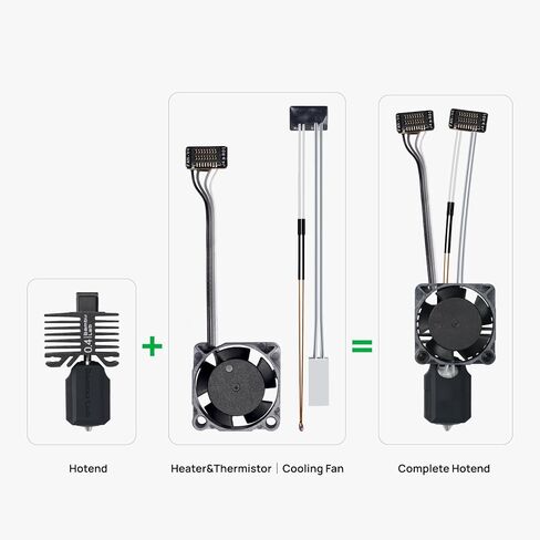 Bamboo Original P1 Series 0.2mm Stainless Steel Full Assembly Hot End Kit, P1P/P1S Hotend Complete Kit with Fan,Compatible with Bambu Lab P1/P1P/P1S 3D Printer in Kuwait