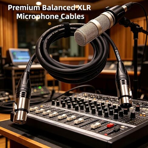 كابل XLR ذكر إلى أنثى بطول 10 أقدام - كابل ميكروفون موصلات مطلية بالذهب كابل صوت OFC لمكبرات الصوت وخلاطات الميكروفون in Kuwait