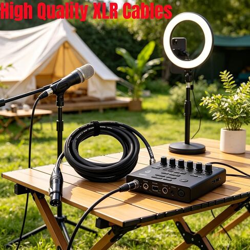 كابل XLR ذكر إلى أنثى بطول 10 أقدام - كابل ميكروفون موصلات مطلية بالذهب كابل صوت OFC لمكبرات الصوت وخلاطات الميكروفون in Kuwait