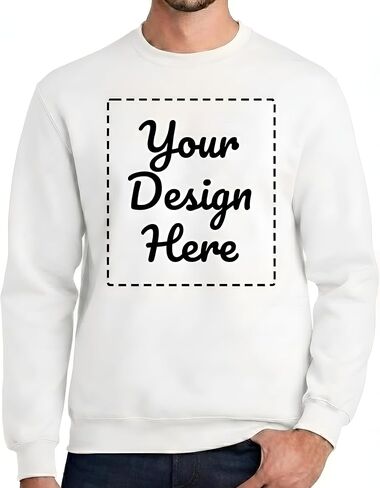 BILLIONHATS Custom Crewneck Sweatshirt for Men & Women Personalized Sweatshirts with Photo, Logo or Text Printed Front & Back in Kuwait