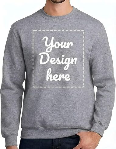 BILLIONHATS Custom Crewneck Sweatshirt for Men & Women Personalized Sweatshirts with Photo, Logo or Text Printed Front & Back in Kuwait