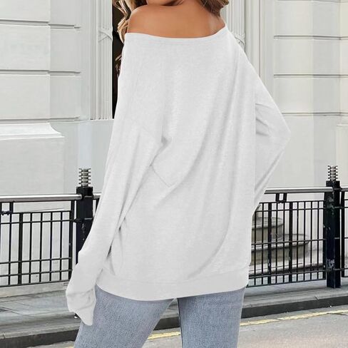 New York Graphic Sweatshirts for Women Off Shoulder Sweatshirt Oversized Letter Long Sleeve Shirts Y2k Pullover Tops in Saudi Arabia