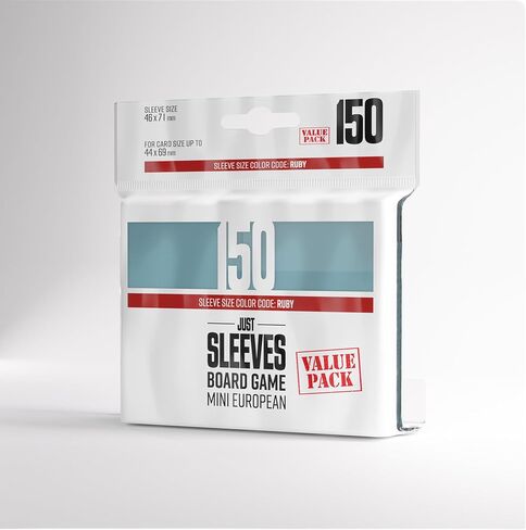 Gamegenic Just Sleeves - حزمة اقتصادية أوروبية صغيرة (150 حزمة)، أكمام بطاقات مقاس 62 × 94 مم، حماية فعالة من حيث التكلفة متوافقة مع حجم Prime Ruby، وأكمام شفافة للمبتدئين in Kuwait