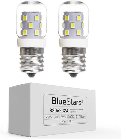 BlueStars (2 Packs + 1 Free) 8206232A Bulb 40w 125V Microwave Oven Light Bulbs Under Hood Microwave Bulb E17 Fits Lava Lamps Salt Bulbs - Replaces 1890433 8206232 AP4512653 in Saudi Arabia