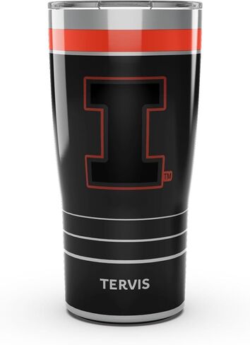 Tervis Traveler Illinois Fighting Illini - Night Game Triple Insulated Tumbler Travel Cup Keeps Drinks Cold & Hot, 20oz, Stainless Steel in Kuwait