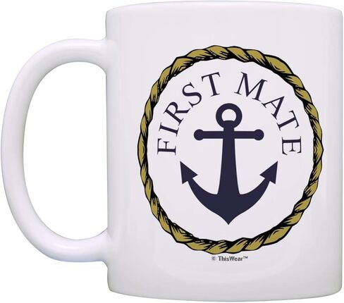 Captain and First Mate Couples Sailing Nautical Mug Bundle 2 Pack 11oz Ceramic Coffee Mugs Set in Saudi Arabia