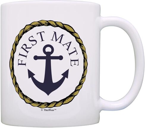 Captain and First Mate Couples Sailing Nautical Mug Bundle 2 Pack 11oz Ceramic Coffee Mugs Set in Saudi Arabia