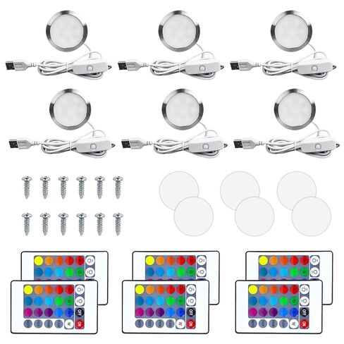 مجموعة مصابيح LED للتحكم عن بعد RGB مكونة من 6 قطع متوافقة مع طباعة Bambu Lab Makerworld/Anycubic/Makeronline، طقم مصابيح LED 16 لونًا 001 مع 5 فولت USB in Kuwait