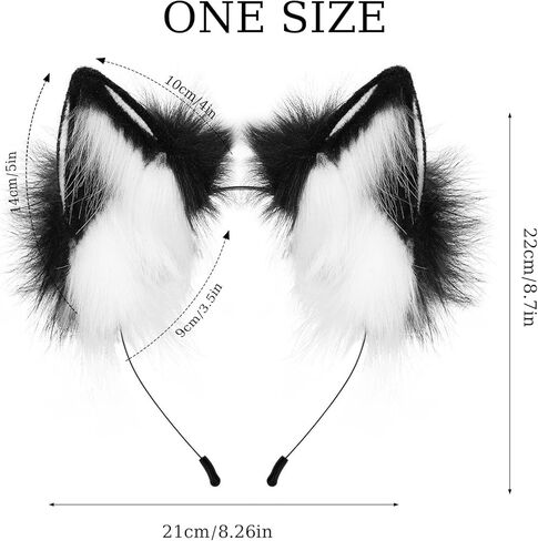 Handmade Faux Fur Fox Wolf Cat Dog Ears Headband Furry Ears Halloween Cosplay Party Costume Accessories in Saudi Arabia