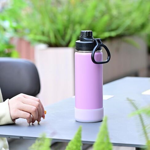 16 oz Insulated Water Bottle with Spout Lid- Stainless Steel Vacuum Wide Mouth Sports Water Bottle for Back to School-Reusable Metal Leak Proof Travel Water Flask, BPA-Free(Navy) in Kuwait