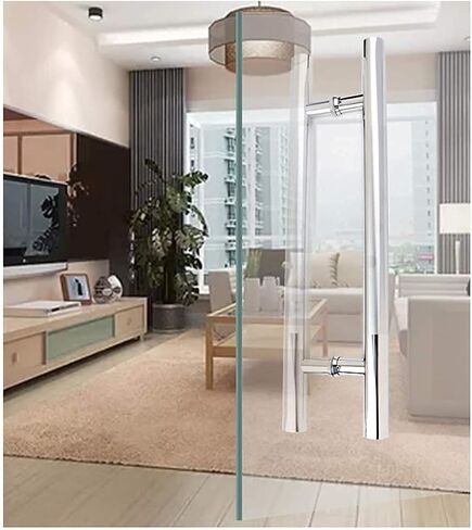 Shower door handles,Thick Stainless Steel Round Tube Commercial Push-Pull Door Handle, Bathroom Shower Door Handle, Glass Sliding Door Handles, 5 Lengths (Size : 1000&ti (Size : 1000x7 ( Size : 1200x9 in Kuwait