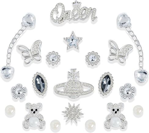 Bling Shoe Charms for Clog Sandals Decoration,Flower Charms for Girls Women,Pearl Jewelry Diamond Shoe Decoration. in Saudi Arabia