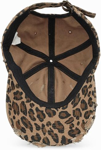 Woman Man Leopard Print Baseball Cap - Adjustable Ponytail Outdoor Golf Sun Hat Trucker Cap in Kuwait