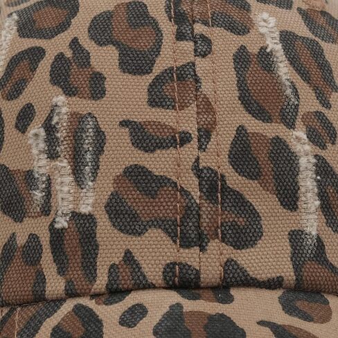 Woman Man Leopard Print Baseball Cap - Adjustable Ponytail Outdoor Golf Sun Hat Trucker Cap in Kuwait