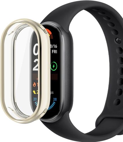 حافظة لهاتف Xiaomi Smart Band 10/9، حافظة واقية من البولي يوريثان اللدن بالحرارة (TPU) حافظة حماية شاملة من البولي يوريثان الناعم، حافظة للساعة، إطار ممتص للصدمات، حافظة Xiaomi Smart Band 10/9 (ذهبي) in Kuwait