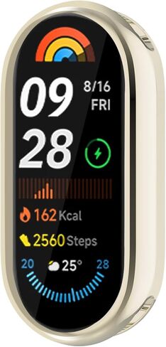 حافظة لهاتف Xiaomi Smart Band 10/9، حافظة واقية من البولي يوريثان اللدن بالحرارة (TPU) حافظة حماية شاملة من البولي يوريثان الناعم، حافظة للساعة، إطار ممتص للصدمات، حافظة Xiaomi Smart Band 10/9 (ذهبي) in Kuwait