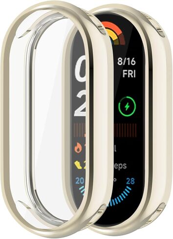 حافظة لهاتف Xiaomi Smart Band 10/9، حافظة واقية من البولي يوريثان اللدن بالحرارة (TPU) حافظة حماية شاملة من البولي يوريثان الناعم، حافظة للساعة، إطار ممتص للصدمات، حافظة Xiaomi Smart Band 10/9 (ذهبي) in Kuwait